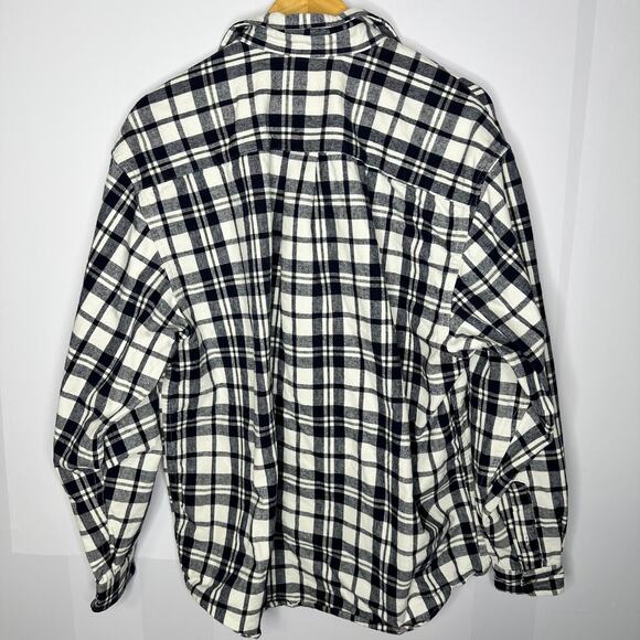 Eddie Bauer Men's Dark Blue Flannel Button Down Warm Shirt Large - Picture 5 of 5